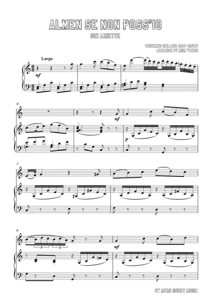 Bellini-Almen se non poss'io,for Flute and Piano image number null