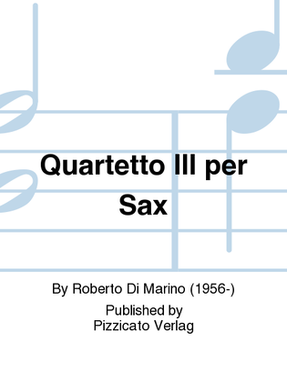 Quartetto III per Sax