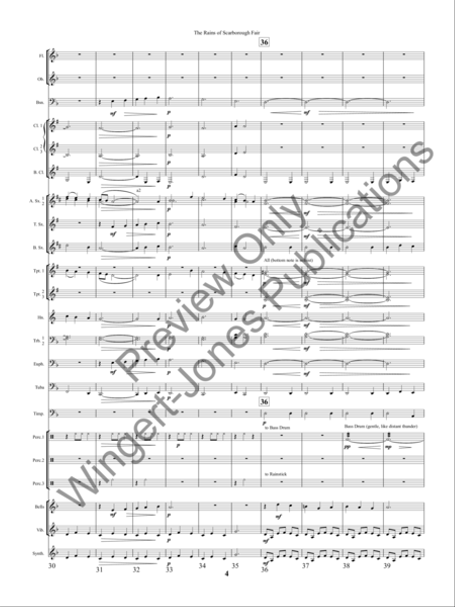 The Rains of Scarborough Fair Concert Band scores gallery preview page 7