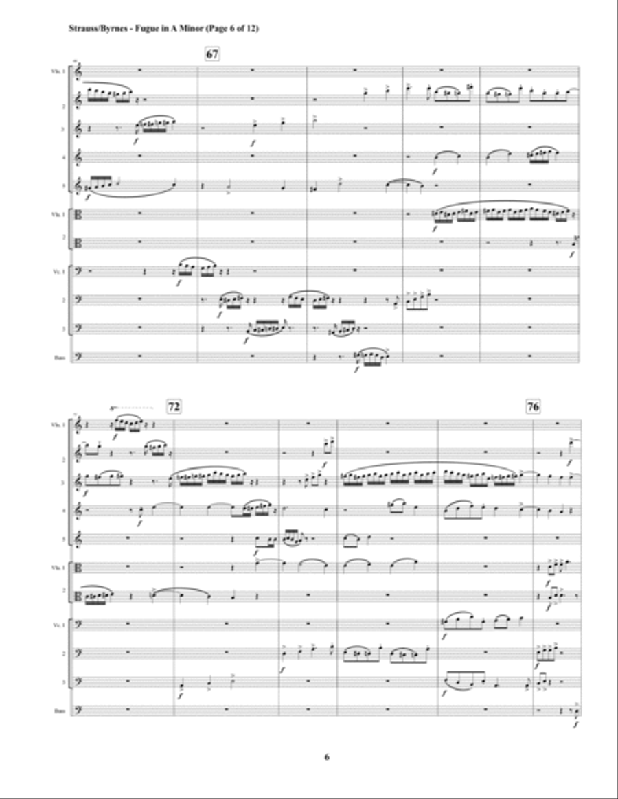 Fugue in A Minor by Richard Strauss for Strauss - Fugue (String Orchestra) String Orchestra scores gallery preview page 6
