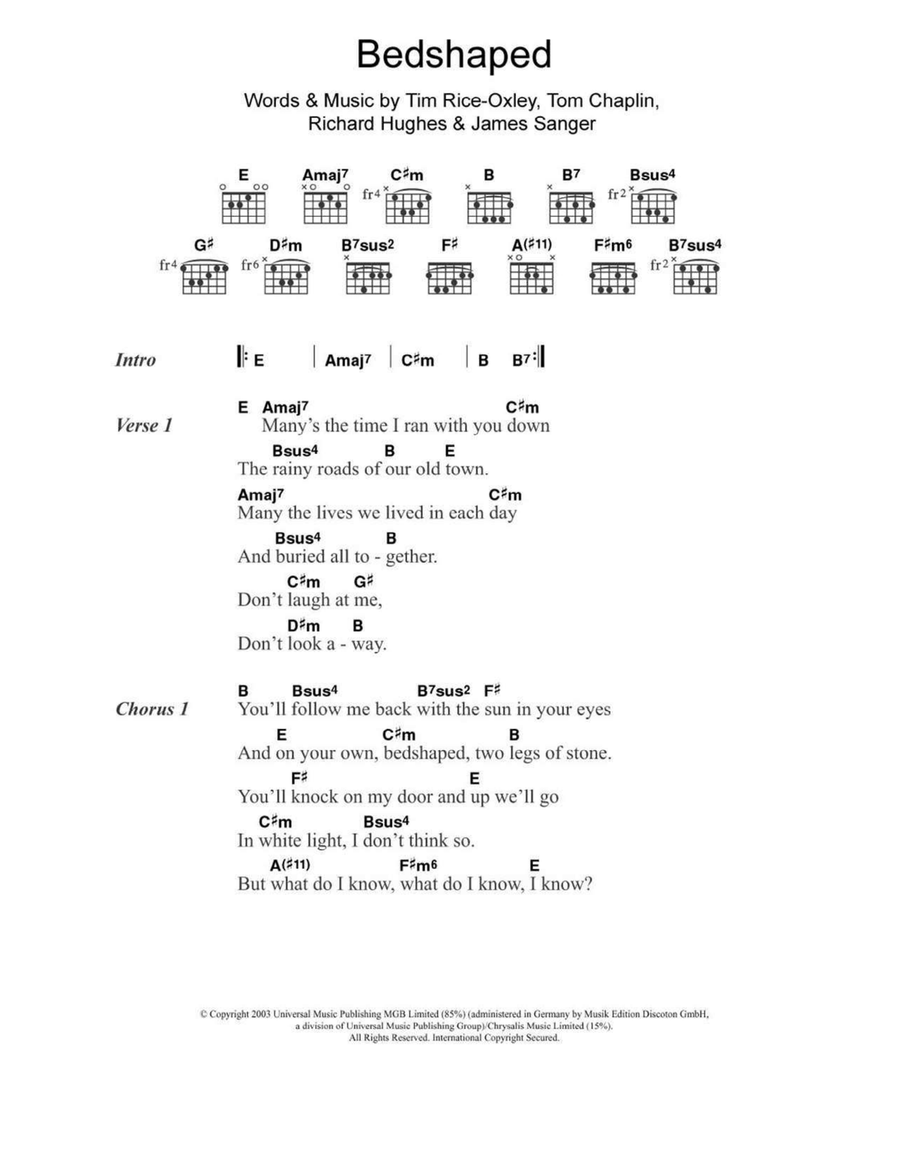 Bedshaped Acoustic Guitar scores gallery preview page 1