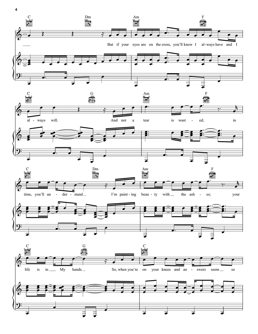 Just Be Held Piano, Vocal, Guitar scores gallery preview page 4