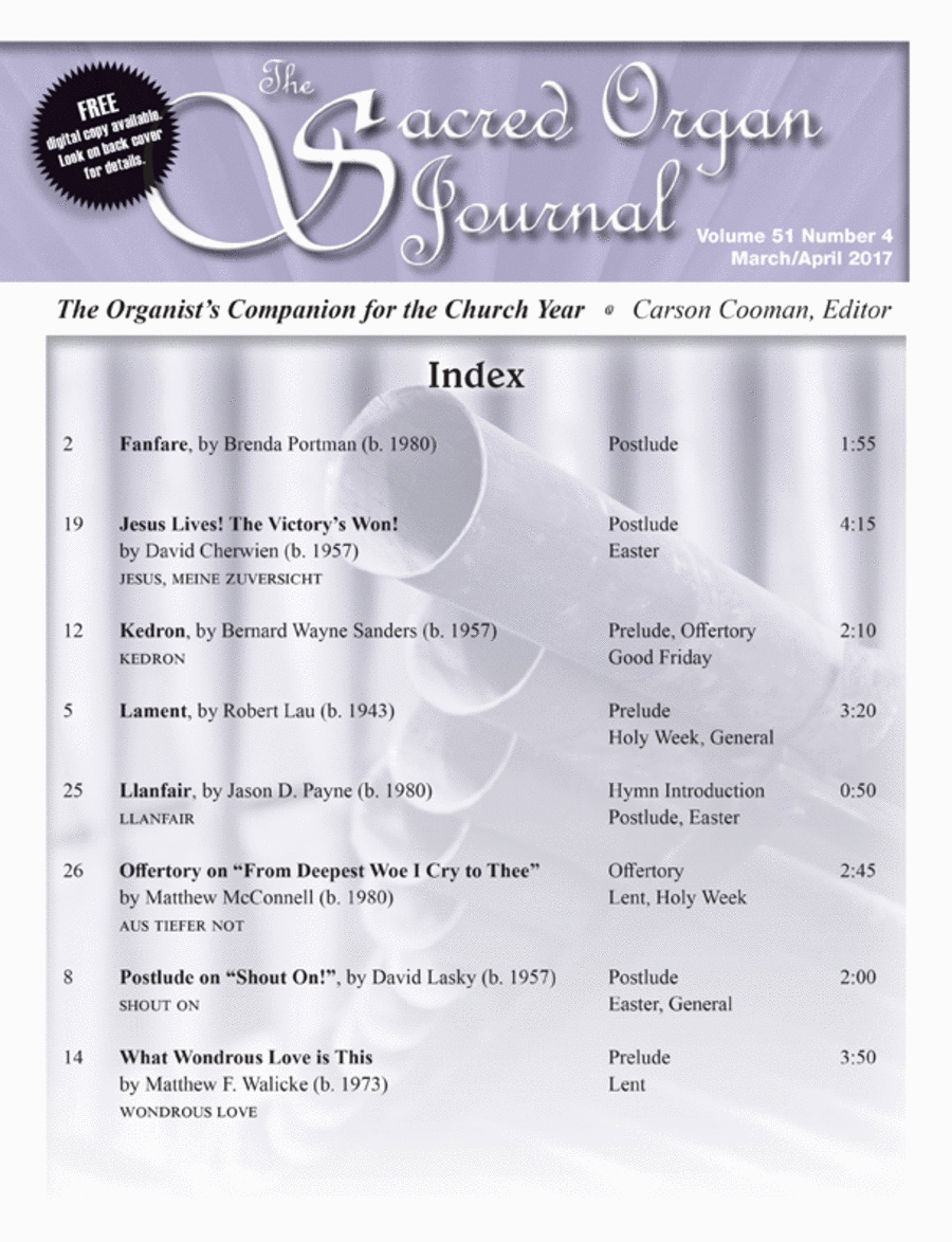Sacred Organ Journal Mar/Apr 2017 - Magazine Issue