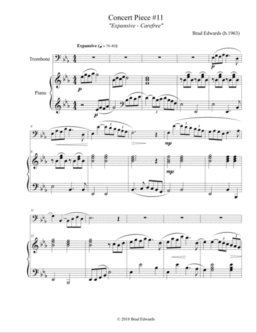 Concert Piece #11: Expansive – Carefree Trombone Solo scores gallery preview page 4