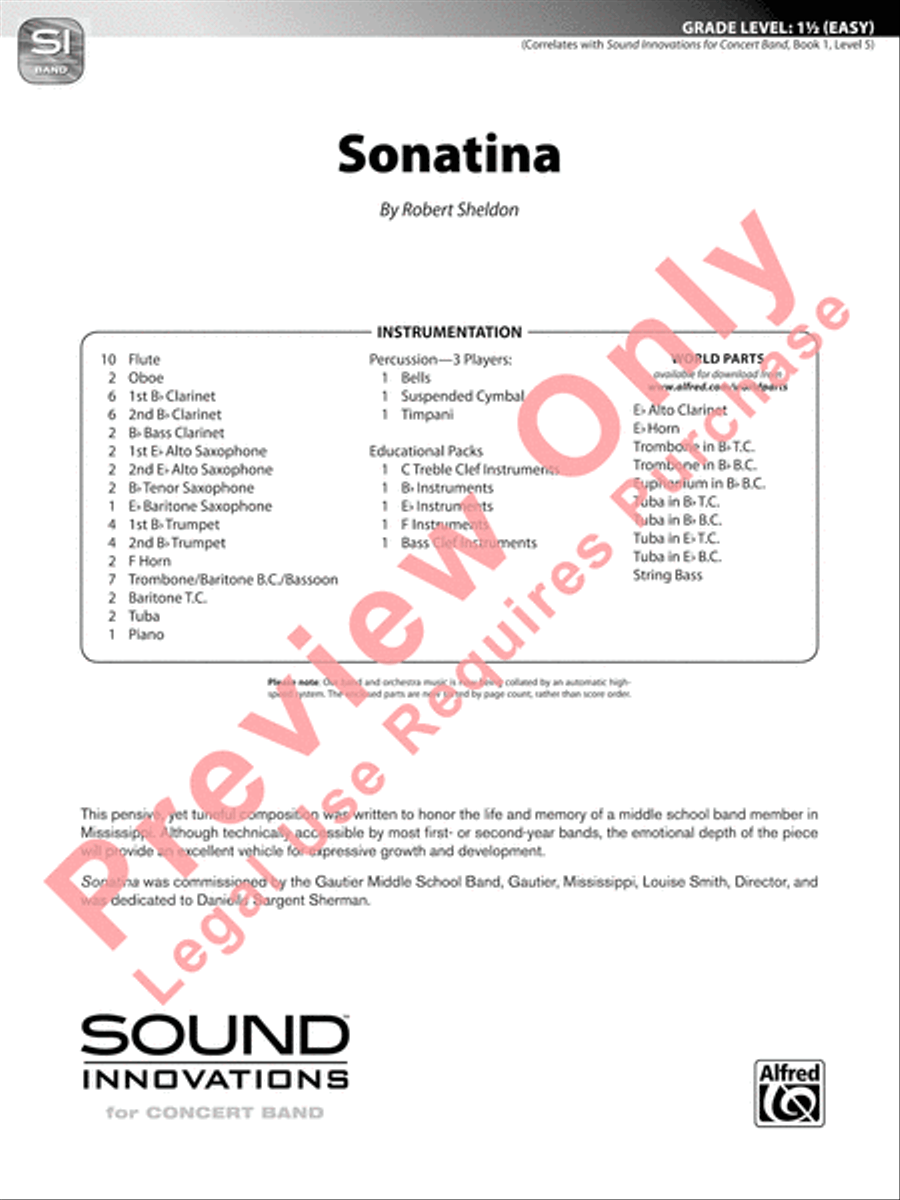 Sonatina Sonatina Concert Band scores gallery preview page 2