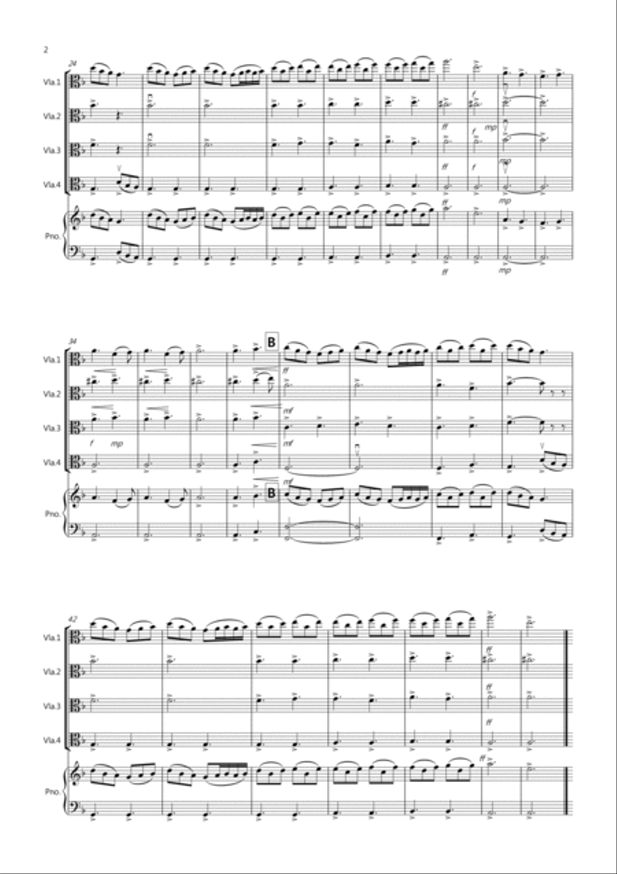 Morning Mood (from Peer Gynt) for Viola Quartet Viola Solo scores gallery preview page 2