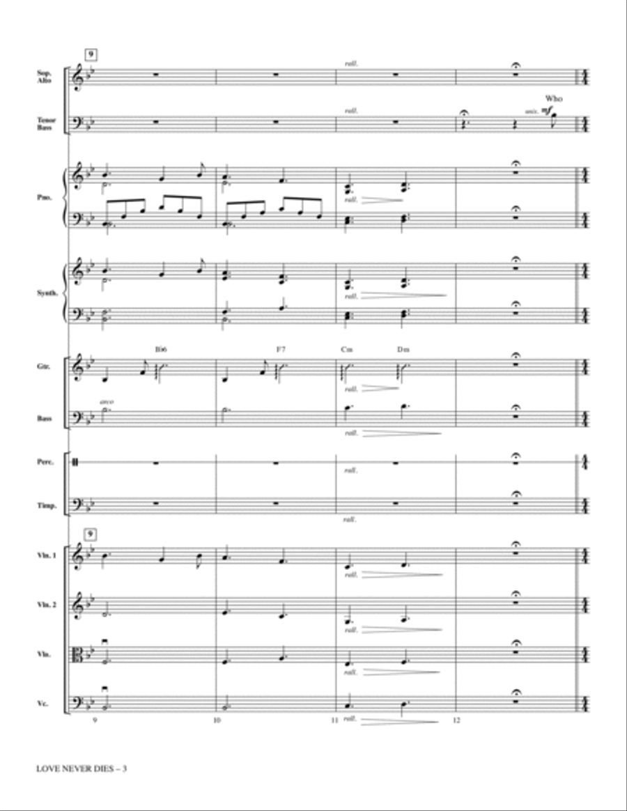 Love Never Dies - Full Score Choir scores gallery preview page 3