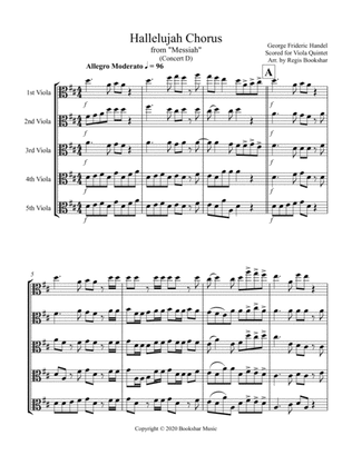 Hallelujah (from "Messiah") (D) (Viola Quintet)