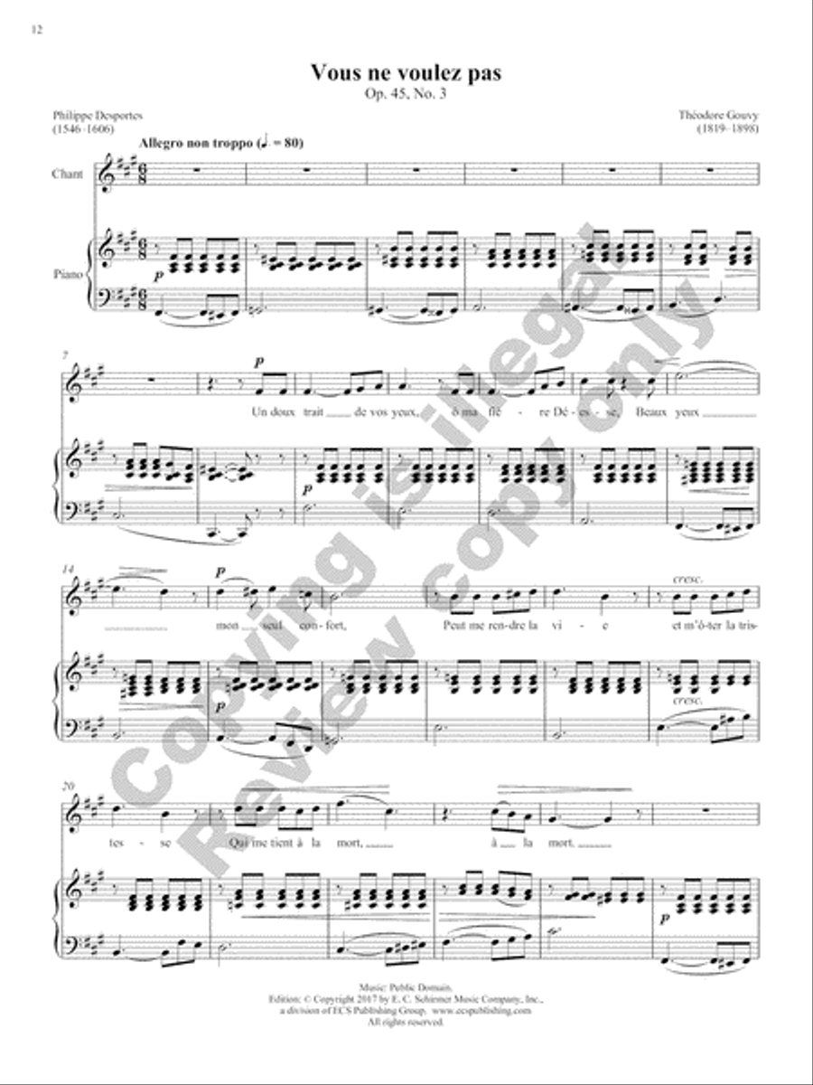 Songs of Gouvy, Volume 2: 18 Sonnets et chansons de Desportes; 18 Poésies de Moritz Hartmann Voice Solo scores gallery preview page 18