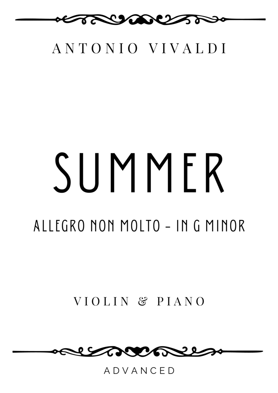 Vivaldi - Allegro non molto from Summer (The Four Seasons) in G Minor - Advanced Chamber Music scores gallery preview page 1