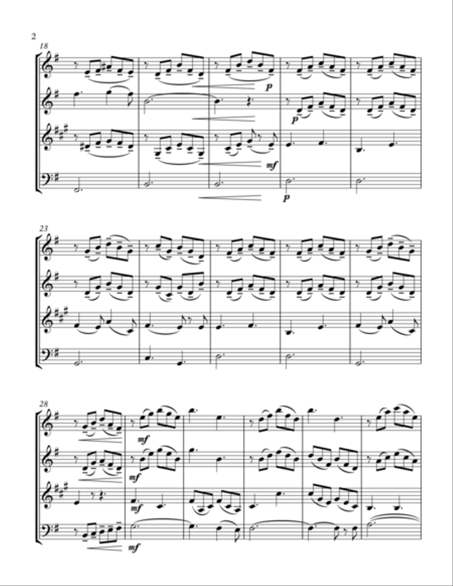 O Holy Night (wind quartet) Woodwind Quartet scores gallery preview page 2