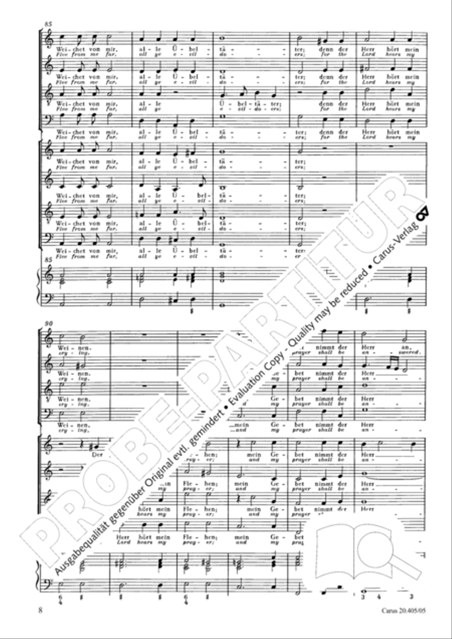 O Lord, rebuke me not in thy wrath (Ach Herr, straf mich nicht in deinem Zorn) 4-Part scores gallery preview page 9
