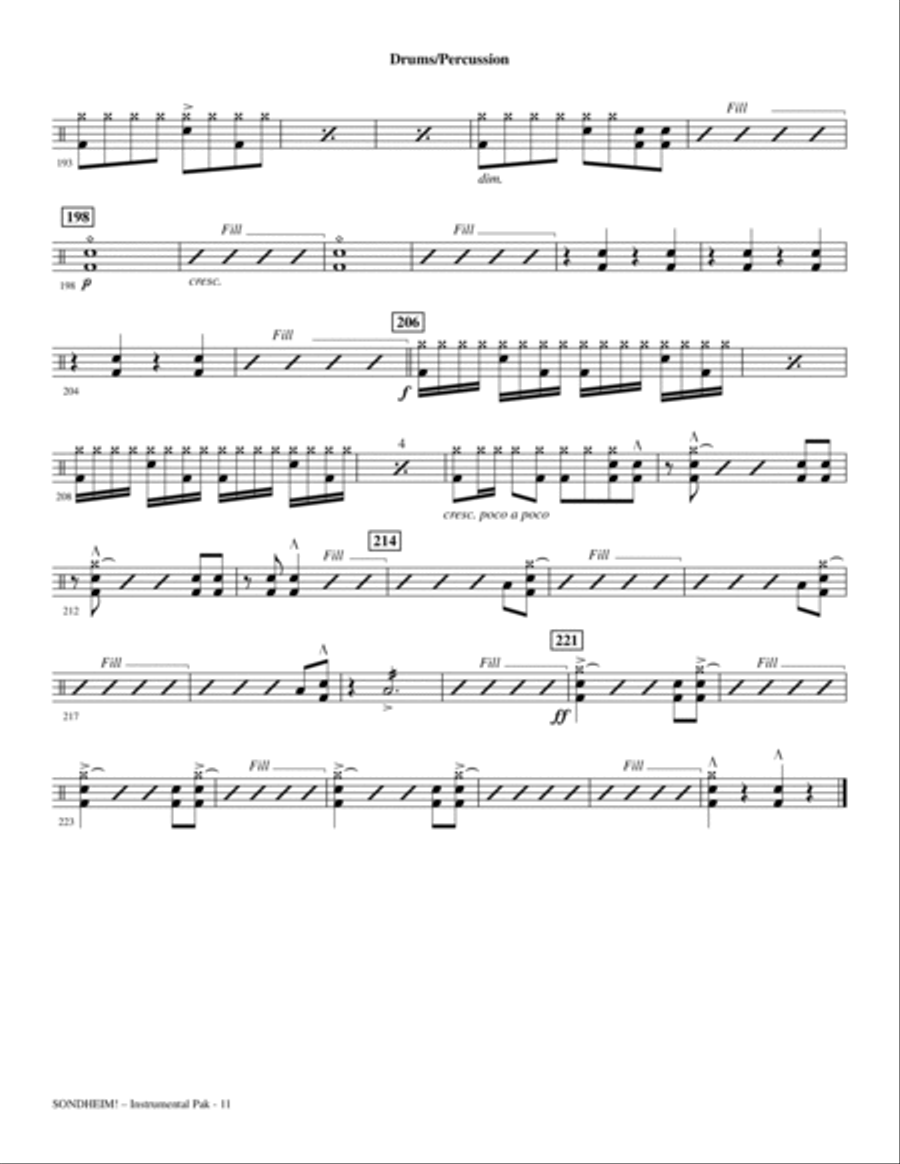 Sondheim! A Choral Celebration (Medley) (arr. Mac Huff) - Drums & Percussion Choir scores gallery preview page 10