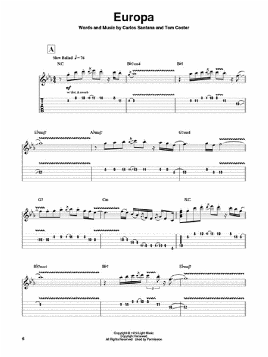 Santana Guitar Tablature scores gallery preview page 4