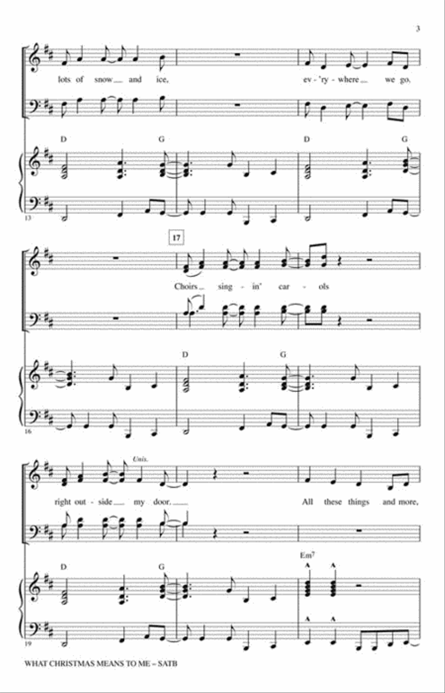 What Christmas Means to Me 4-Part scores gallery preview page 3