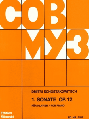 Book cover for Sonata No. 1, Op. 12 (VAAP Edition)