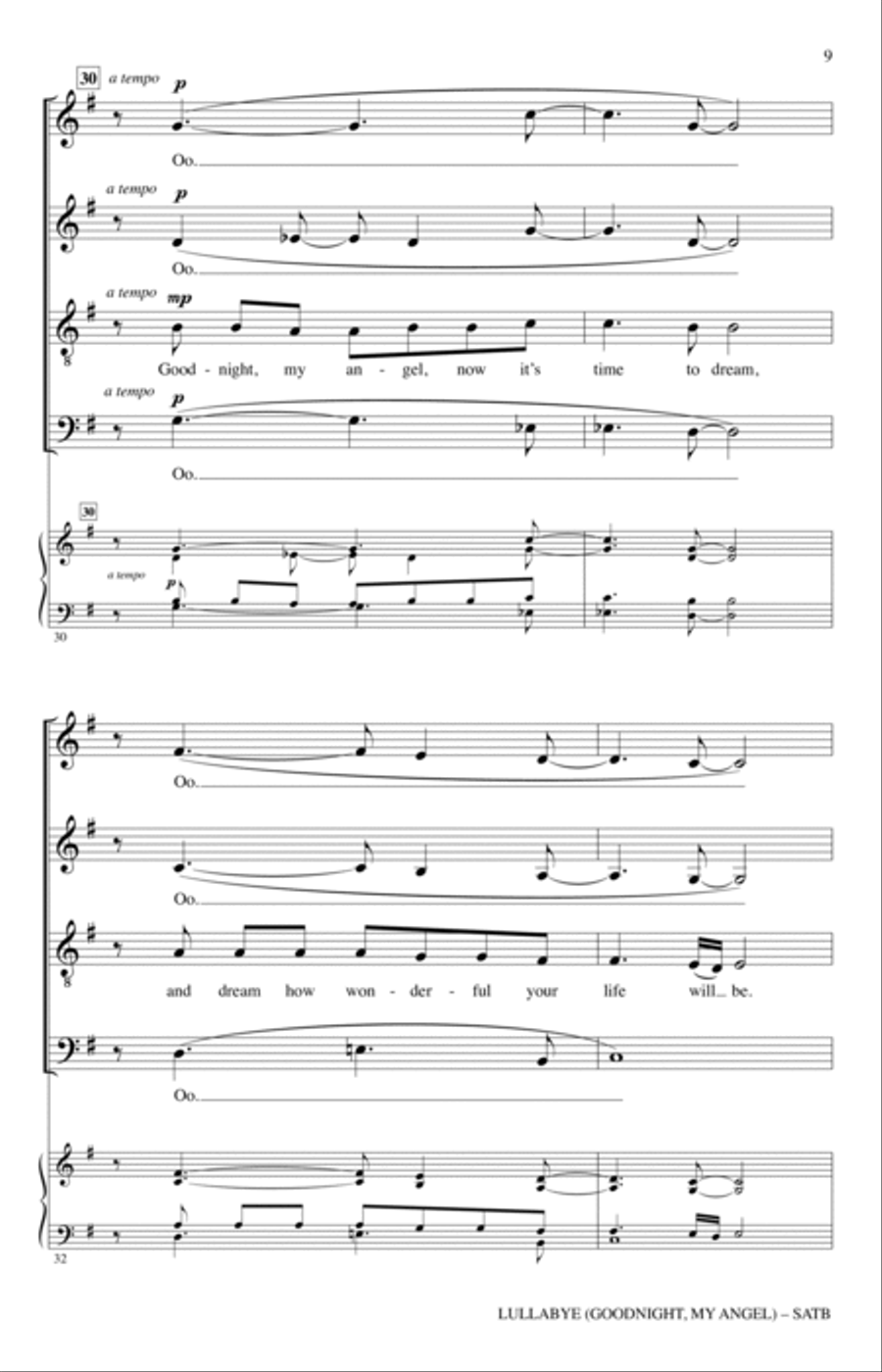 Lullabye (Goodnight, My Angel) (arr. Philip Lawson) 4-Part scores gallery preview page 8