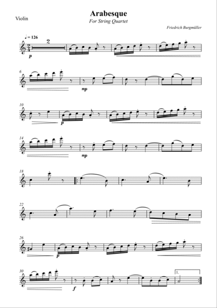 Arabesque For Violin Violin Solo scores gallery preview page 5