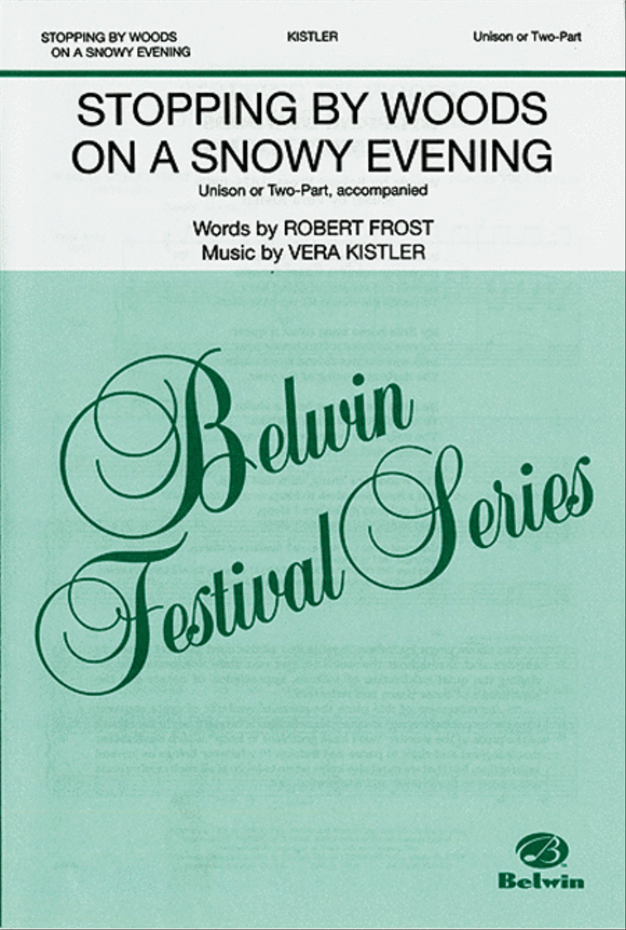 Stopping by Woods on a Snowy Evening Unison Choir scores gallery preview page 1