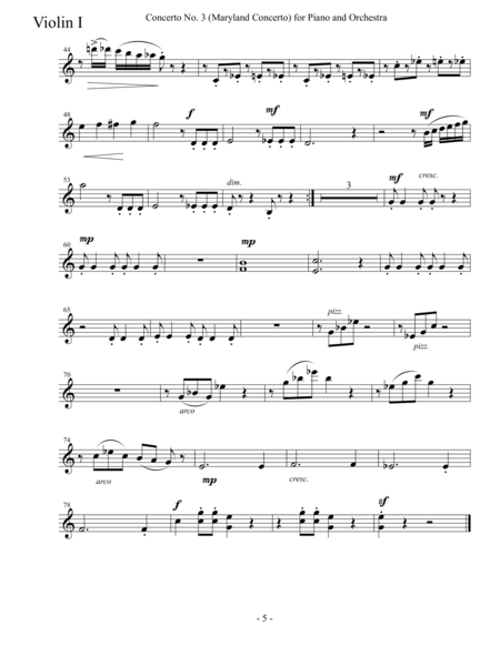 Concerto No. 3 "Maryland Concerto" (First Edition) - Orchestra Parts