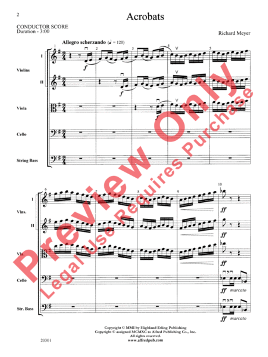 Acrobats String Orchestra scores gallery preview page 3