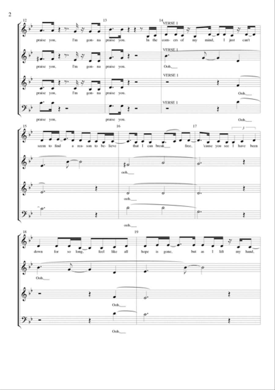 Shackles (praise You) 4-Part scores gallery preview page 2