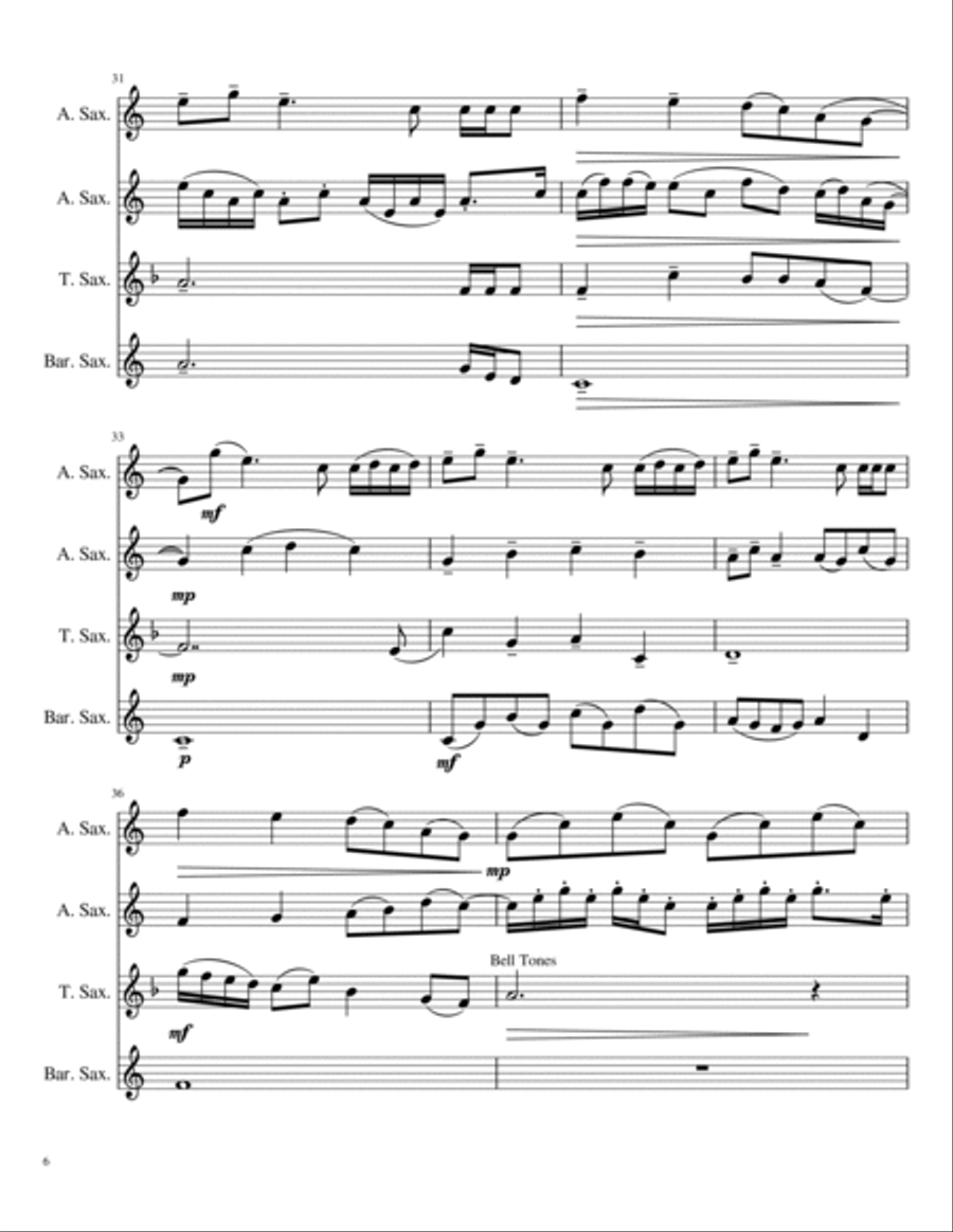 Secrets Secrets Saxophone Quartet scores gallery preview page 6