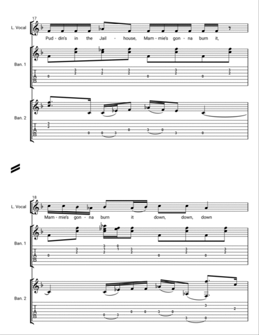 Puddin's in the Jailhouse Guitar Tablature scores gallery preview page 4