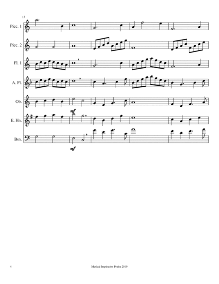 Creation Praise for Wind Ensemble Woodwind Ensemble scores gallery preview page 4