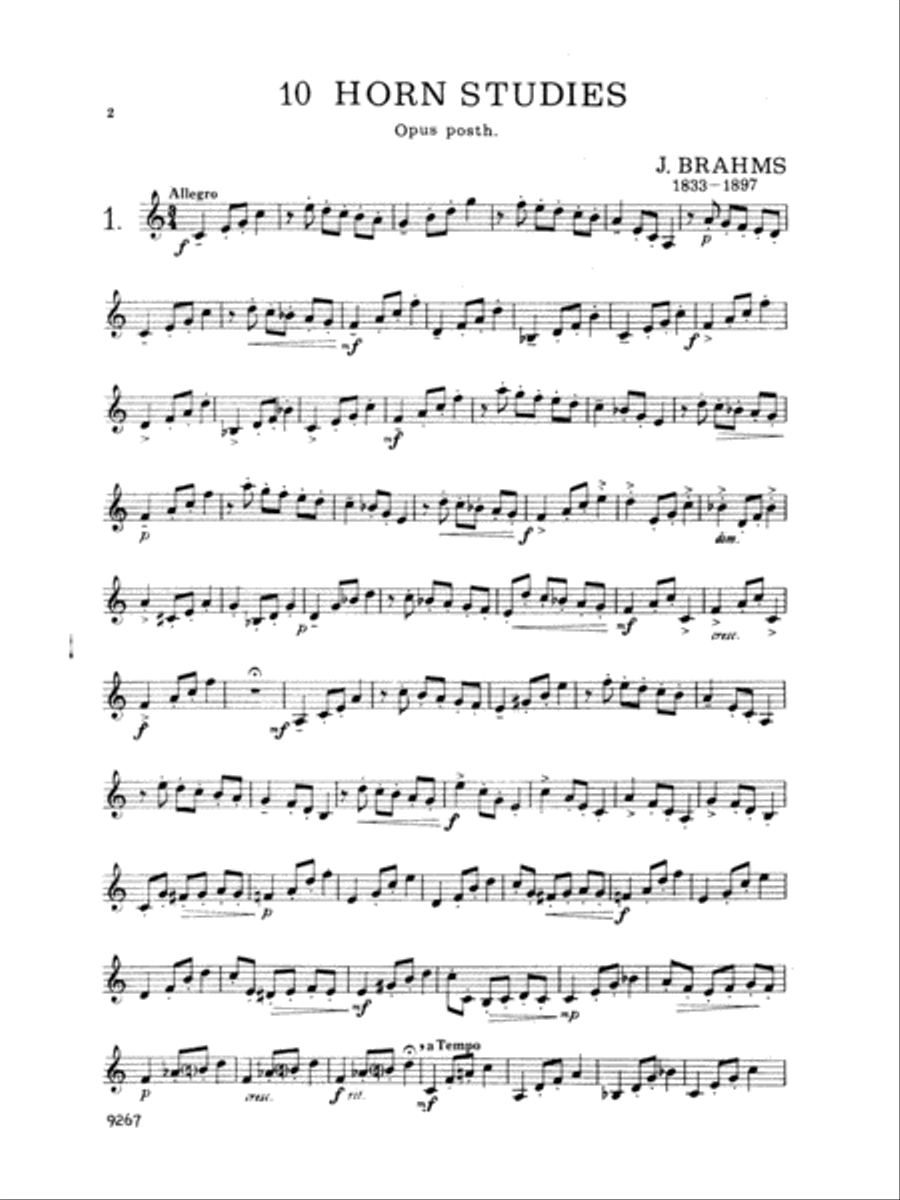 Ten Horn Studies, Op. posth Horn scores gallery preview page 3