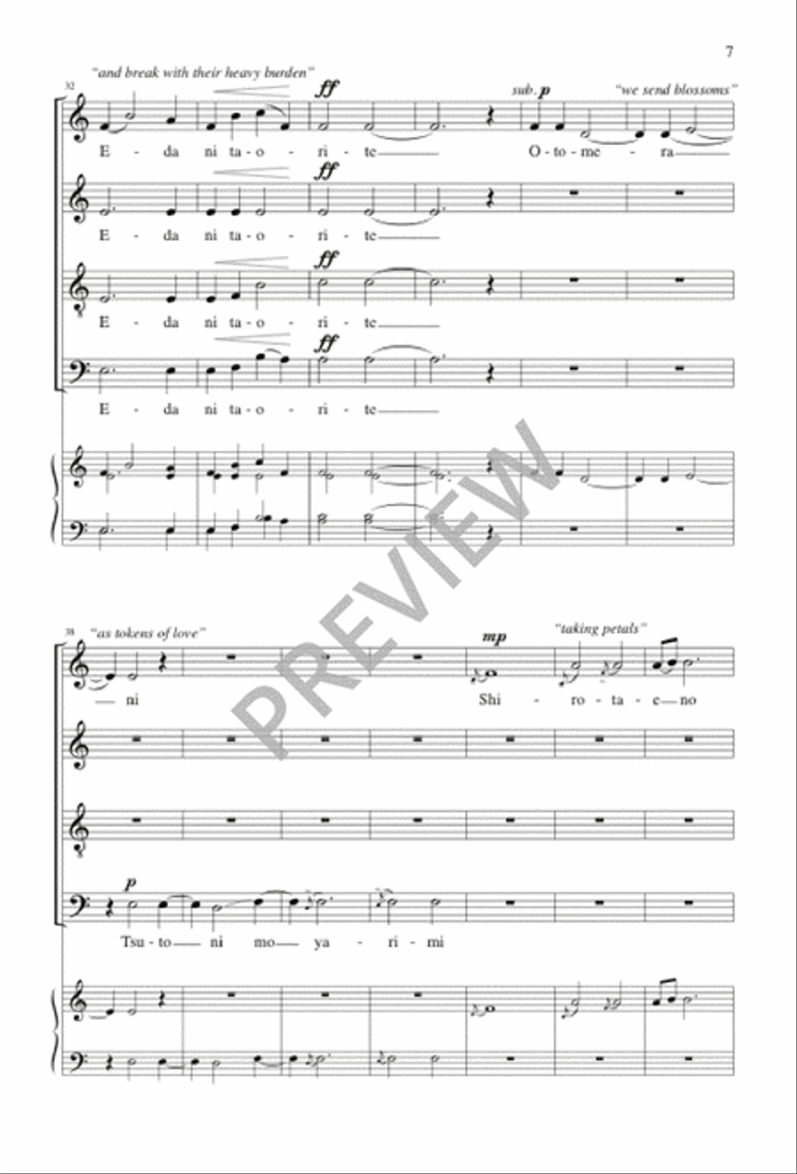 When Spring Is Born at Last 4-Part scores gallery preview page 7