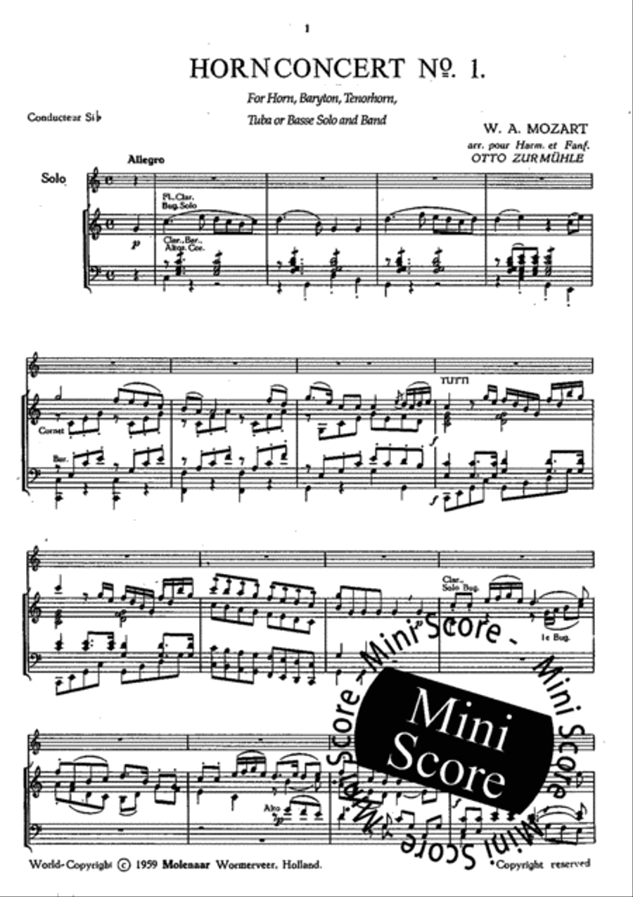 Hornconcert No.1 / KV 412 Concert Band scores gallery preview page 5