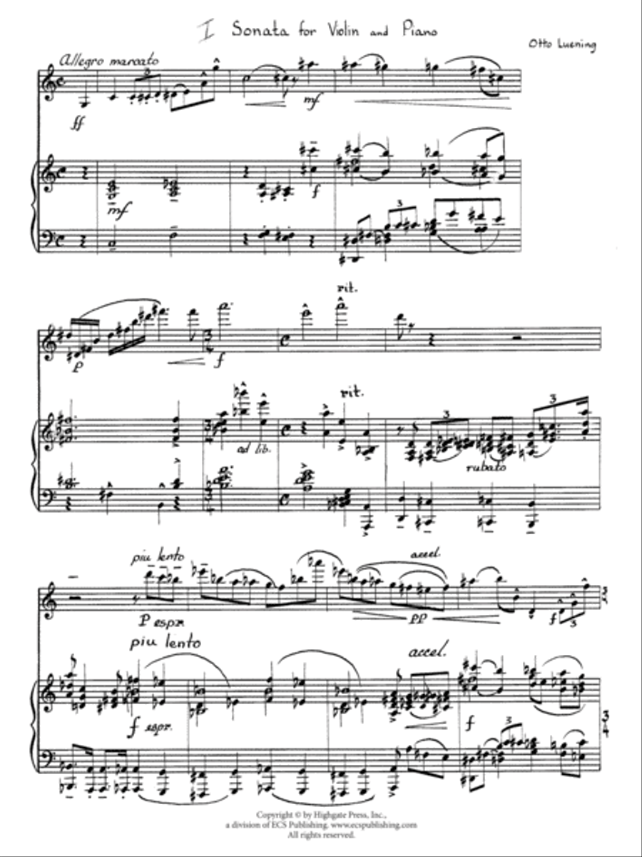 Sonata for Violin and Piano Violin Solo scores gallery preview page 8