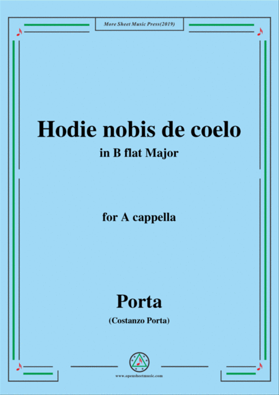 Porta-Hodie nobis de coelo,in B flat Major,for A cappella 4-Part scores gallery preview page 1