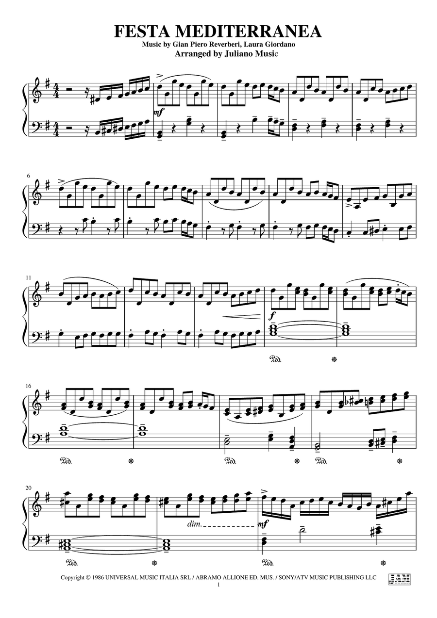 Festa Mediterranea Festa Mediterranea Piano Solo scores gallery preview page 3