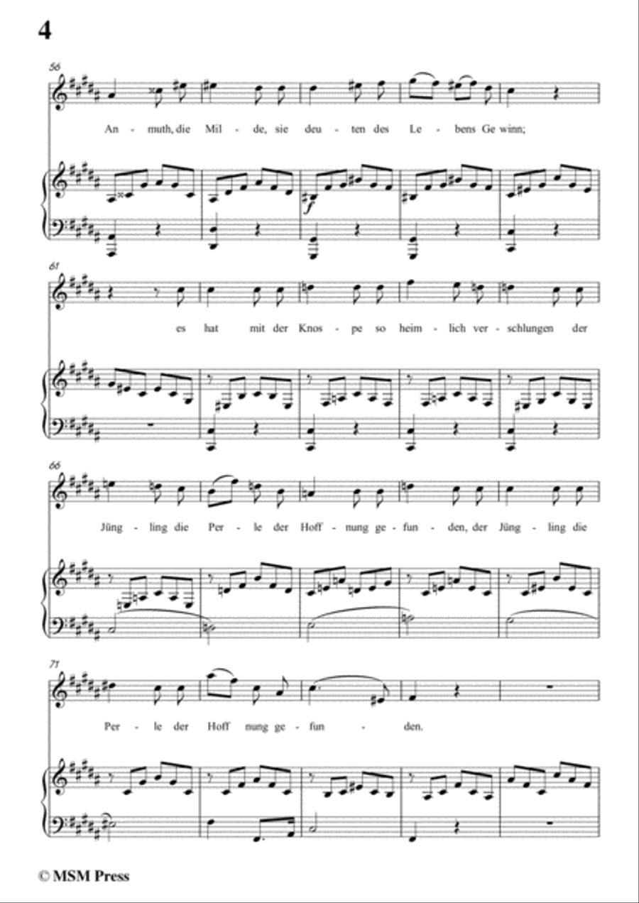 Schubert-Die Blumensprache,in B Major,Op.173 No.5,for Voice and Piano Voice Solo scores gallery preview page 6