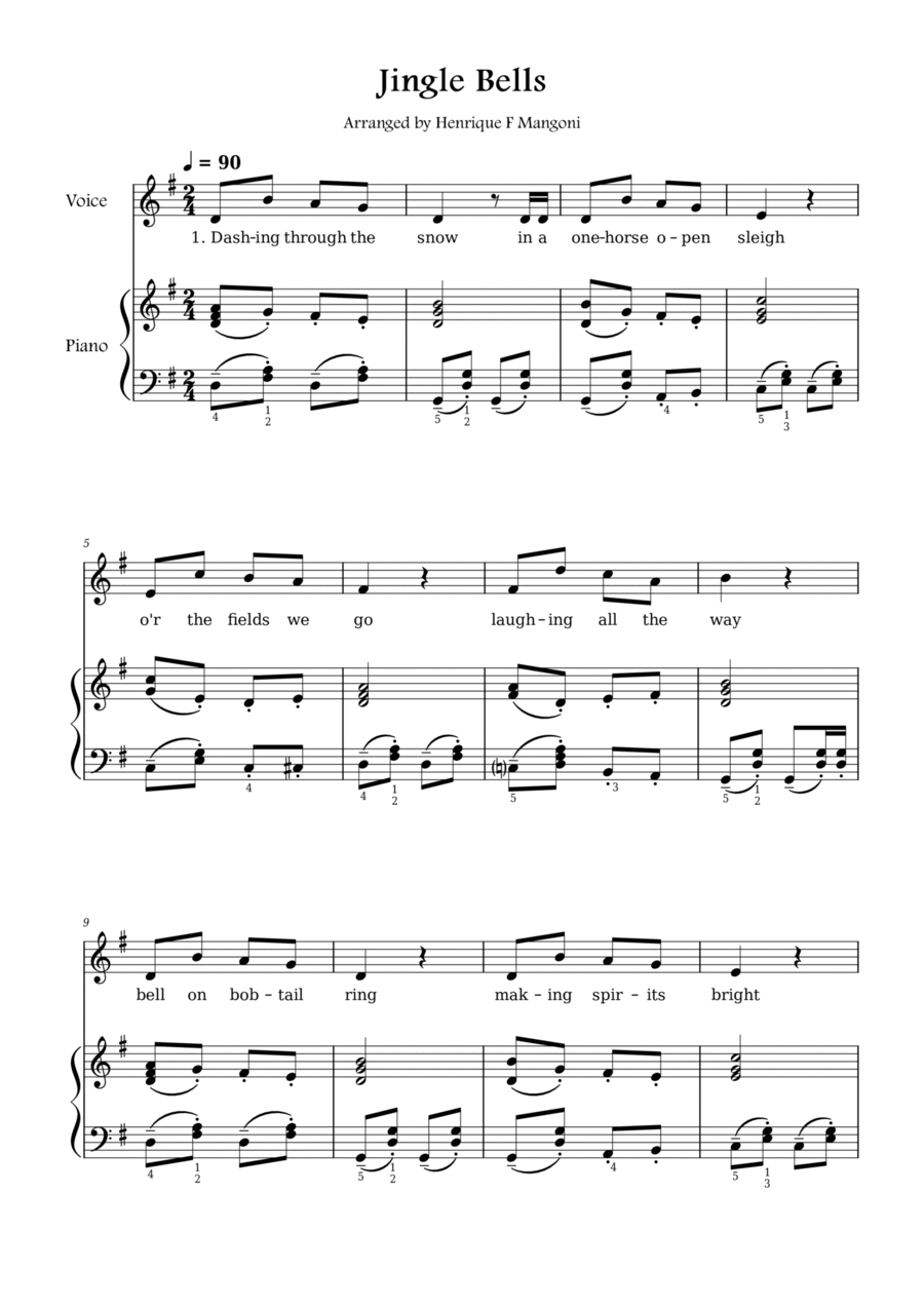 Jingle Bells Voice scores gallery preview page 1