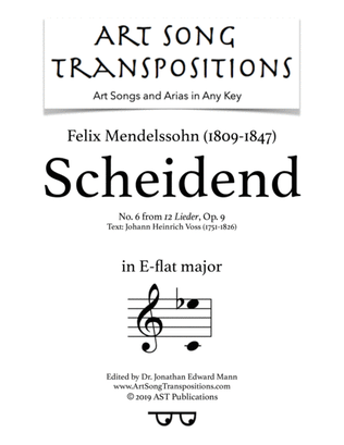 Book cover for MENDELSSOHN: Scheidend, Op. 9 no. 6 (transposed to E-flat major)