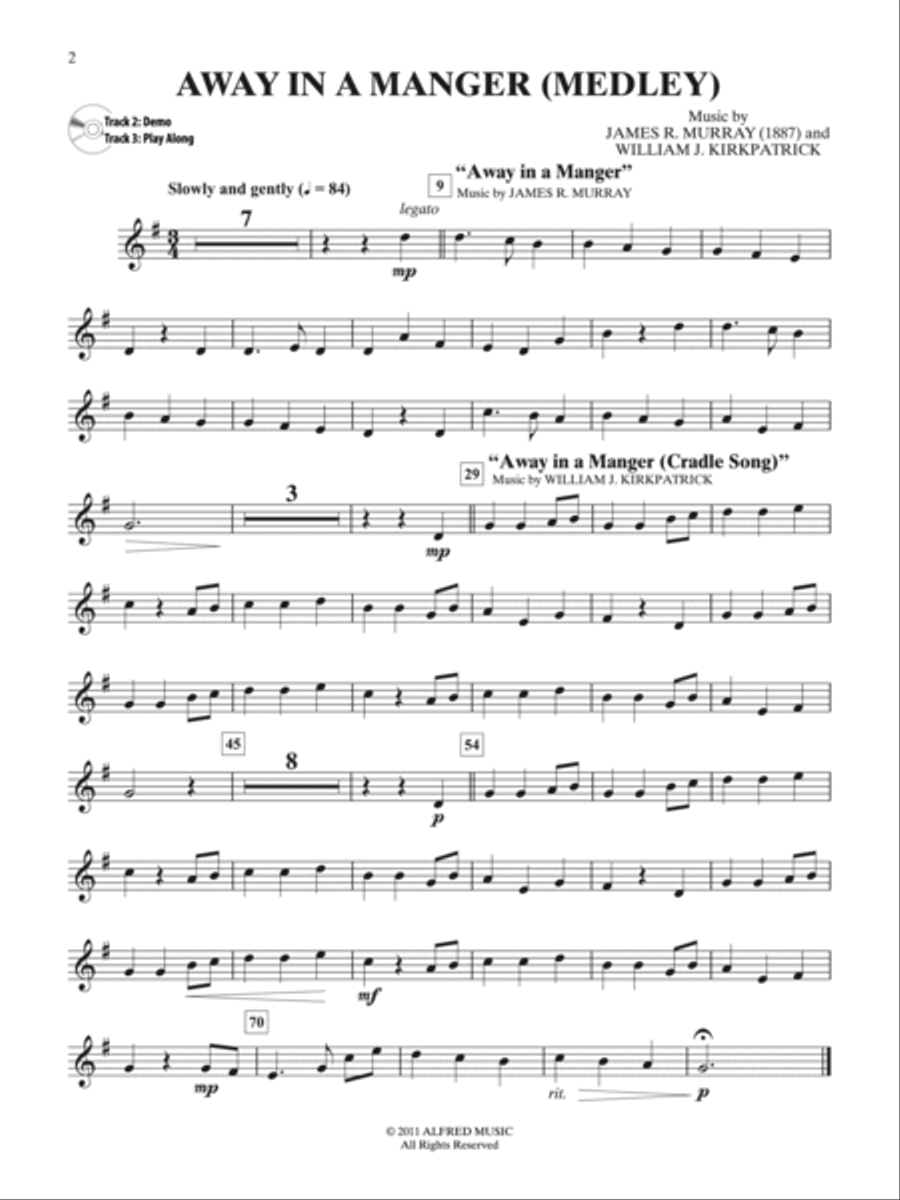 Easy Christmas Carols Instrumental Solos Trumpet Solo scores gallery preview page 3
