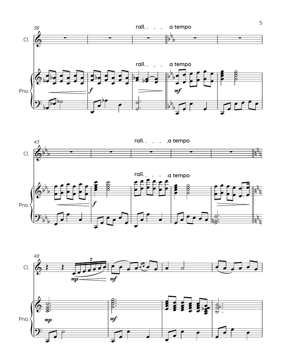 COME BACK TO SORRENTO - clarinet and piano Clarinet Solo scores gallery preview page 5