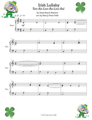 Book cover for An Irish Lullaby (Too-Ra-Loo-Ra-Loo-Ral) Easy Piano Solo