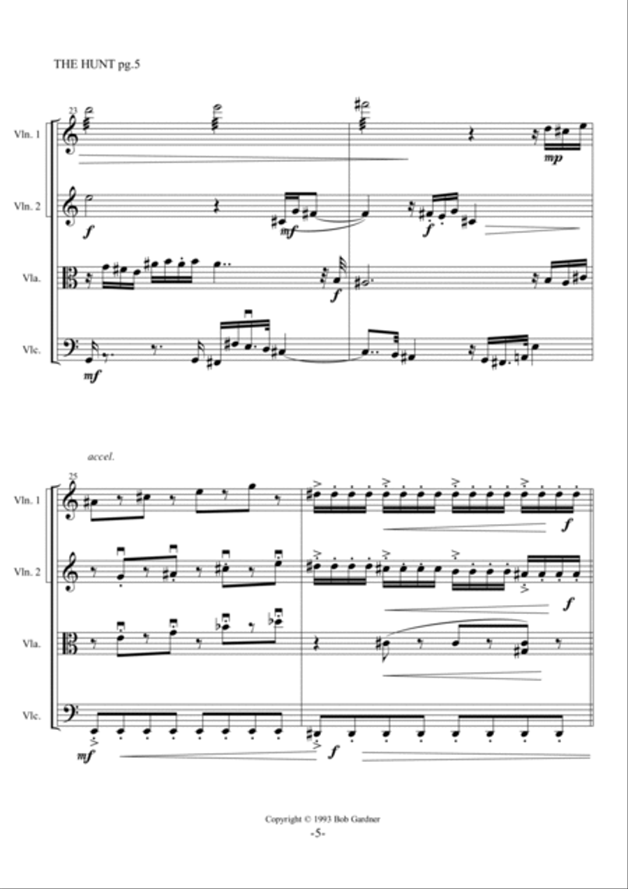 The Hunt The Hunt String Quartet scores gallery preview page 5