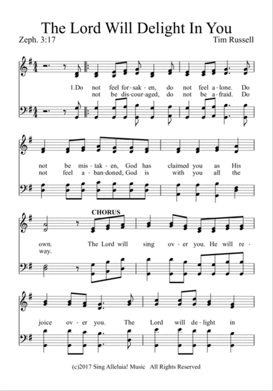 The Lord Will Delight In You 4-Part scores gallery preview page 1