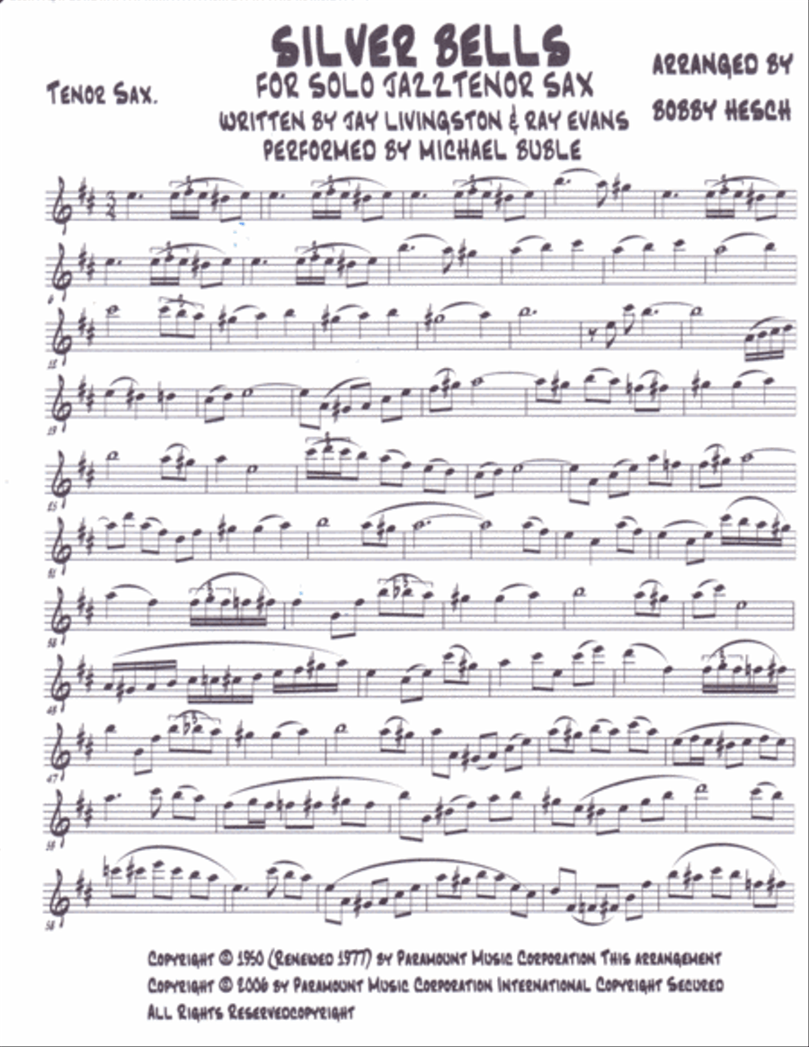 Silver Bells Tenor Saxophone scores gallery preview page 2
