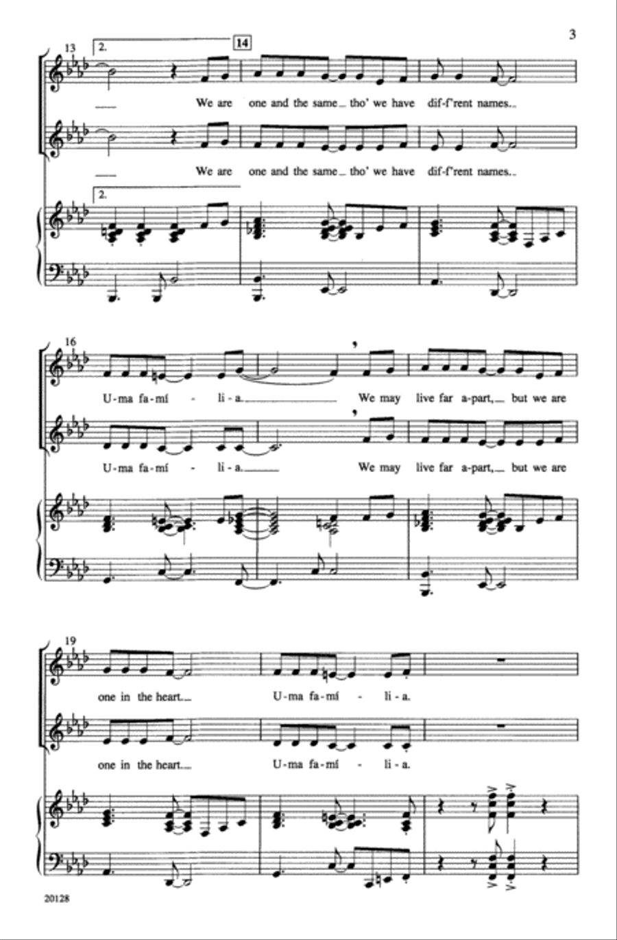 Uma Familia Choir scores gallery preview page 2