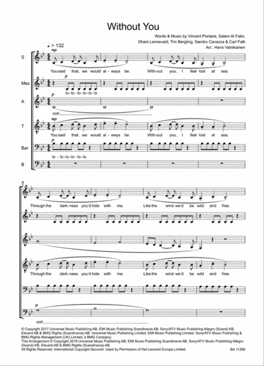 Without you Mixed Choir scores gallery preview page 2