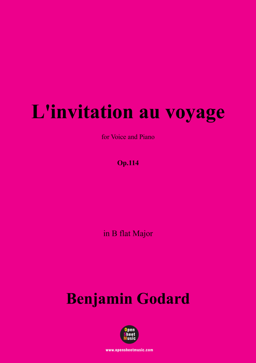 B. Godard-L'invitation au voyage,Op.114,in B flat Major Voice scores gallery preview page 1