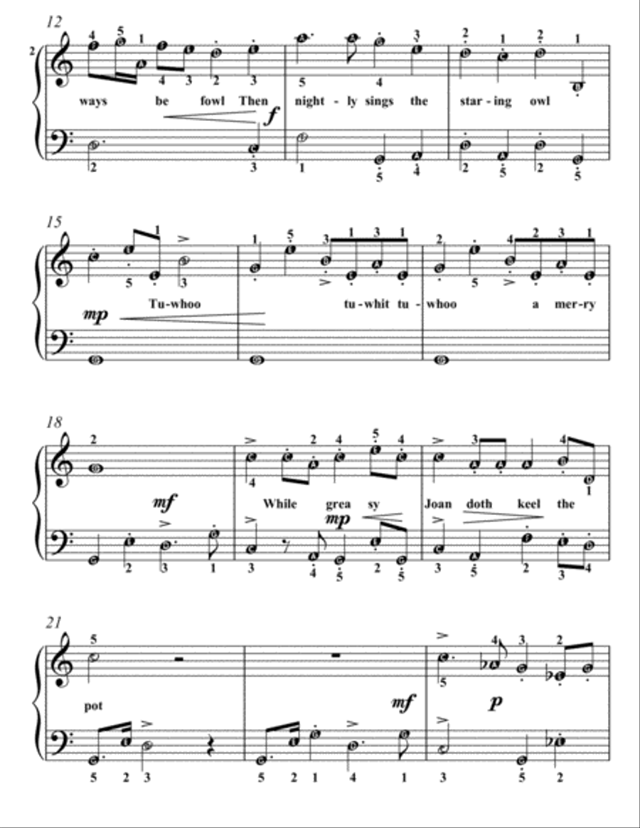 When Icicles Hang By the Wall Easy Piano Sheet Music Easy Piano scores gallery preview page 3
