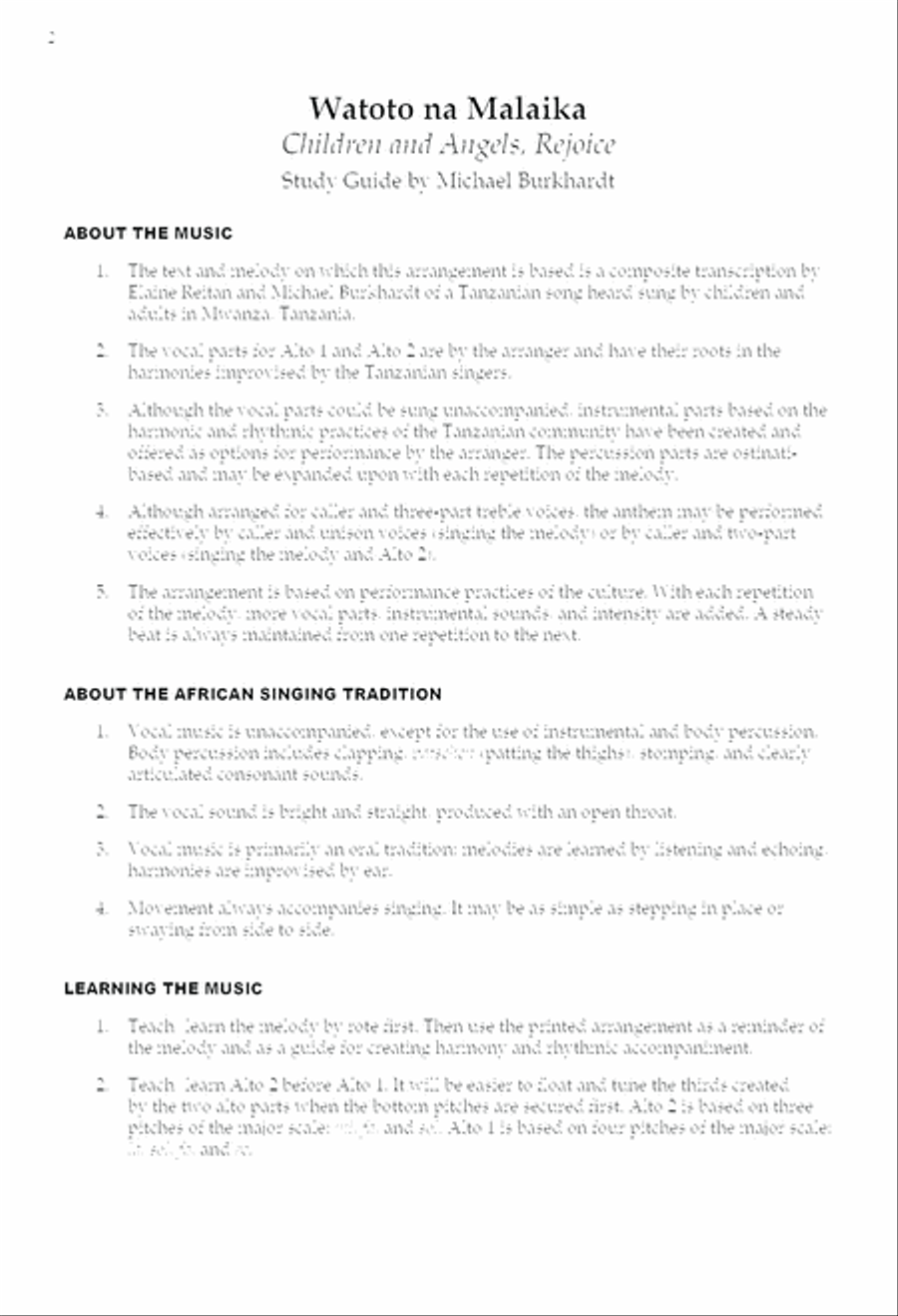 Watoto na Malaika (Children and Angels, Rejoice) SSA scores gallery preview page 2