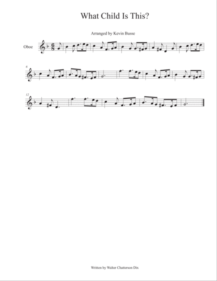 What Child Is This? - Oboe Oboe Solo scores gallery preview page 1
